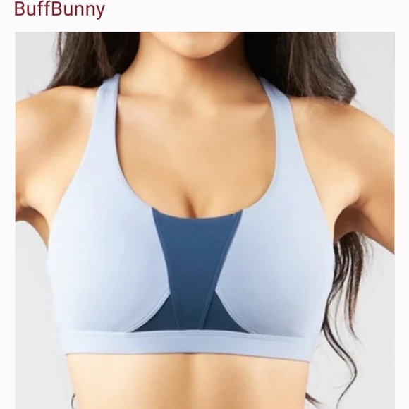 XS Buff Bunny “Namastay” Sports Bra Free Fallin Blue - Picture 14 of 15